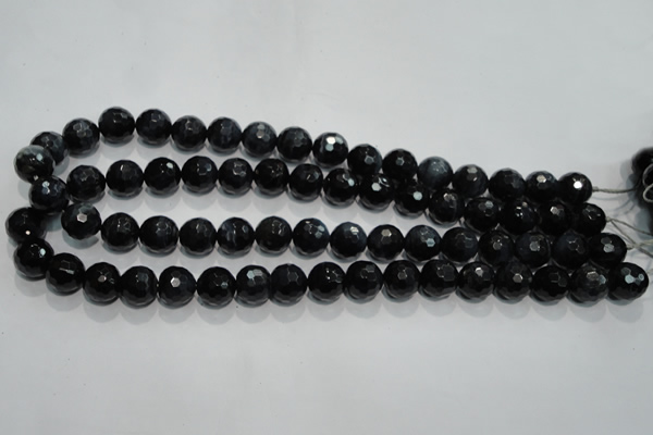 CTE921 15.5 inches 6mm faceted round silver tiger eye beads