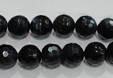 CTE923 15.5 inches 10mm faceted round silver tiger eye beads