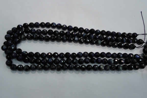 CTE931 15.5 inches 6mm faceted round dyed blue tiger eye beads