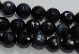 CTE933 15.5 inches 10mm faceted round dyed blue tiger eye beads