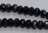 CTE940 15.5 inches 5*8mm faceted rondelle dyed blue tiger eye beads