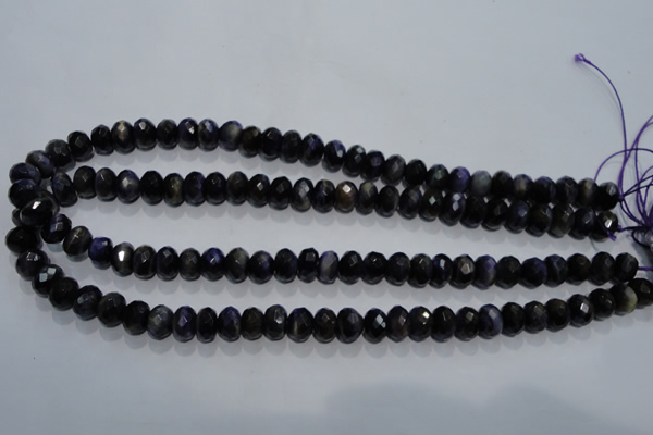 CTE940 15.5 inches 5*8mm faceted rondelle dyed blue tiger eye beads