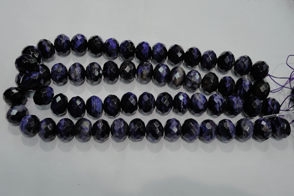 CTE944 15.5 inches 12*16mm faceted rondelle dyed blue tiger eye beads