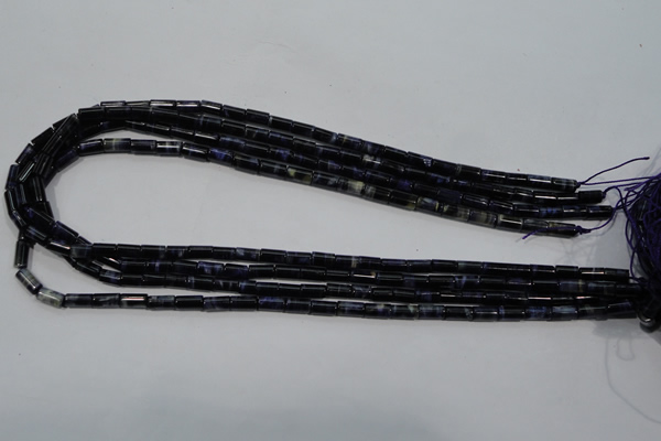 CTE946 15.5 inches 4*8mm tube dyed blue tiger eye beads wholesale