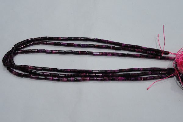 CTE986 15.5 inches 4*8mm tube dyed red tiger eye beads wholesale