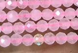 CTG1017 15.5 inches 2mm faceted round tiny rose quartz beads