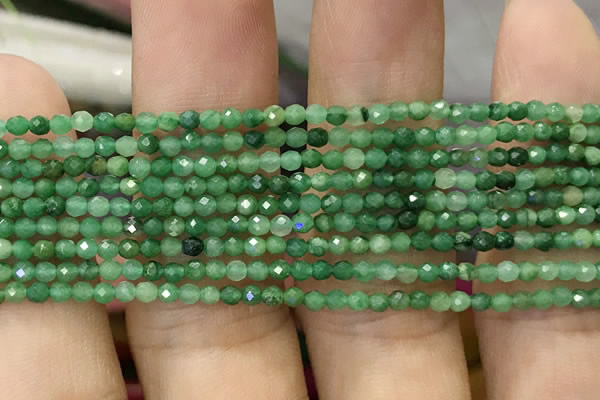 CTG1036 15.5 inches 2mm faceted round tiny African jade beads