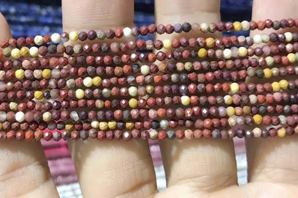 CTG1062 15.5 inches 2mm faceted round tiny mookaite beads