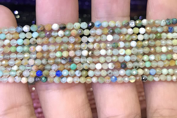 CTG1081 15.5 inches 2mm faceted round tiny chrysocolla beads