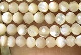 CTG1089 15.5 inches 2mm faceted round tiny mother of pearl beads