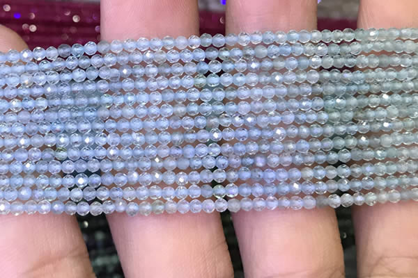 CTG1092 15.5 inches 2mm faceted round tiny quartz glass beads