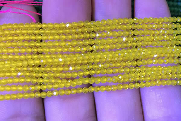 CTG1093 15.5 inches 2mm faceted round tiny quartz glass beads