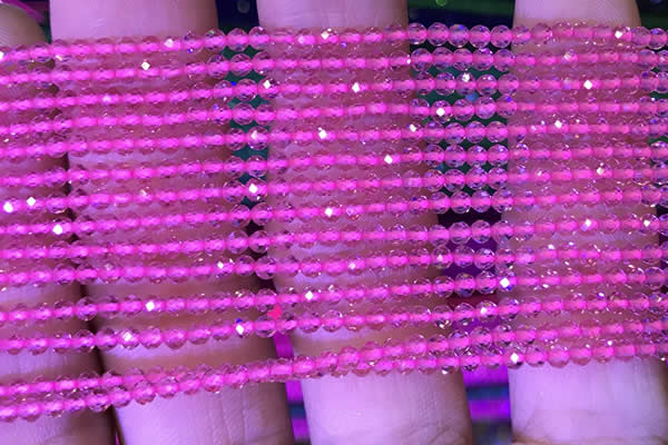 CTG1094 15.5 inches 2mm faceted round tiny quartz glass beads