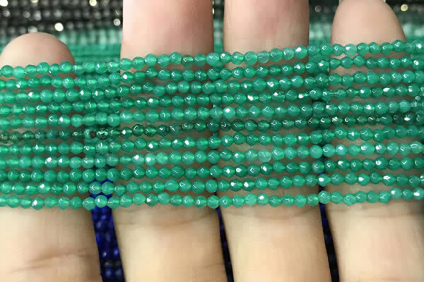 CTG1096 15.5 inches 2mm faceted round tiny quartz glass beads