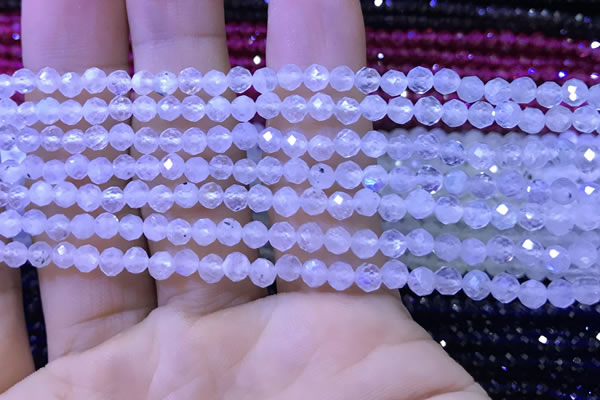 CTG1131 15.5 inches 3mm faceted round tiny white moonstone beads