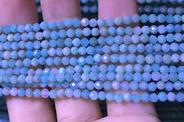 CTG1166 15.5 inches 3mm faceted round tiny amazonite beads