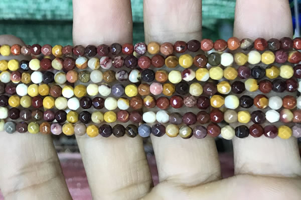 CTG1182 15.5 inches 3mm faceted round tiny mookaite gemstone beads