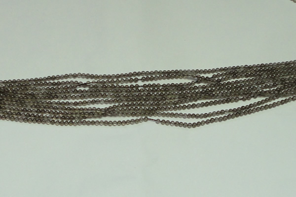CTG120 15.5 inches 2mm round tiny smoky quartz beads wholesale