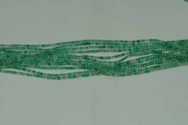 CTG122 15.5 inches 2mm round tiny green agate beads wholesale