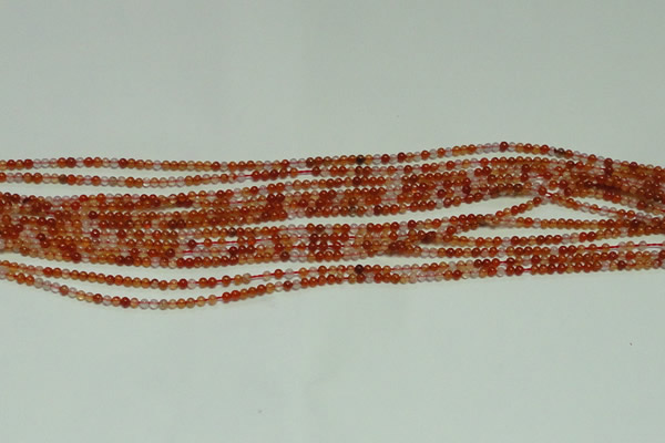 CTG123 15.5 inches 2mm round grade A tiny red agate beads wholesale