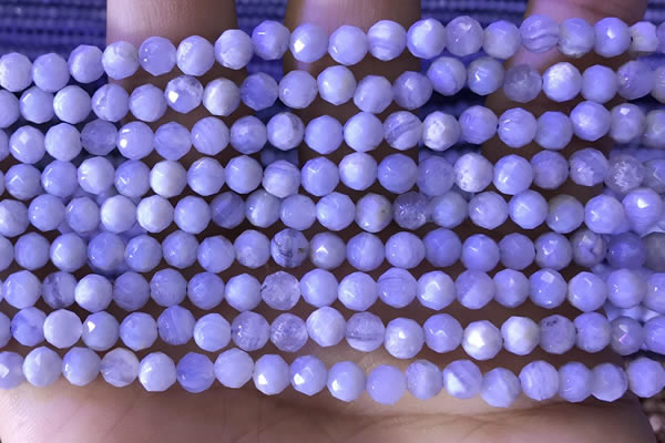 CTG1305 15.5 inches 5mm faceted round blue lace agate beads wholesale