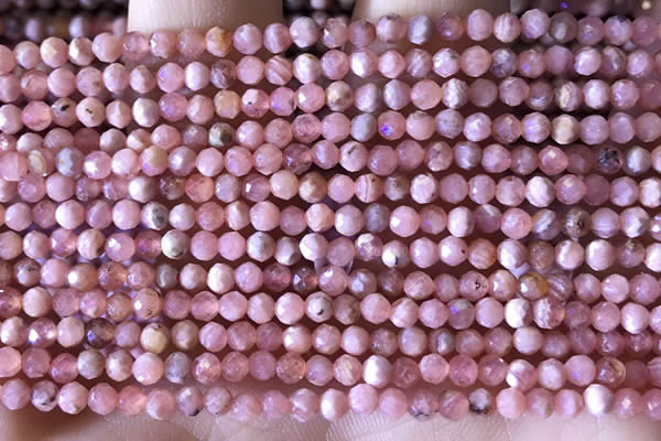 CTG1322 15.5 inches 3mm faceted round rhodochrosite beads wholesale