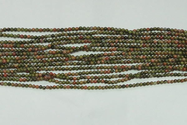 CTG134 15.5 inches 3mm round tiny unakite gemstone beads wholesale