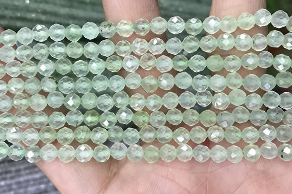 CTG1349 15.5 inches 5mm faceted round prehnite beads wholesale