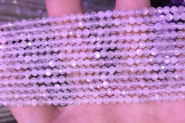 CTG1353 15.5 inches 4mm faceted round white moonstone beads
