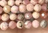 CTG1358 15.5 inches 4mm faceted round rhodochrosite beads