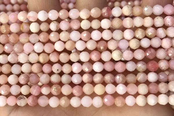 CTG1365 15.5 inches 5mm faceted round pink opal gemstone beads