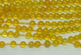 CTG141 15.5 inches 3mm round tiny yellow agate beads wholesale
