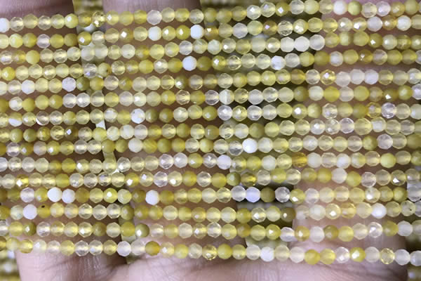 CTG1464 15.5 inches 2mm faceted round yellow opal beads