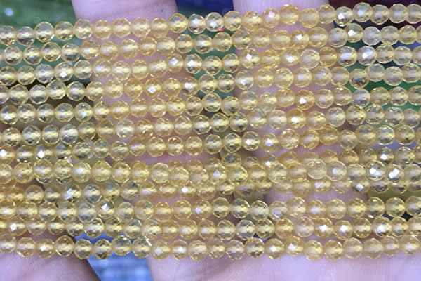 CTG1488 15.5 inches 3mm faceted round citrine gemstone beads