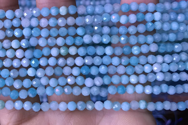 CTG1495 15.5 inches 3mm faceted round amazonite beads wholesale