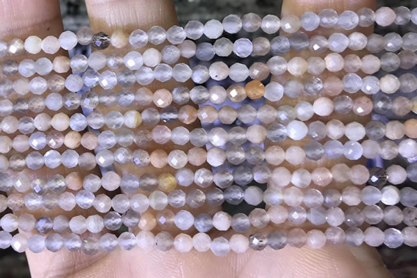 CTG1504 15.5 inches 3mm faceted round moonstone beads wholesale