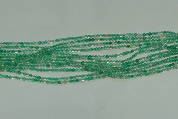 CTG152 15.5 inches 3mm round tiny green agate beads wholesale