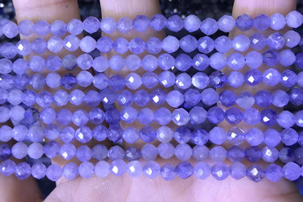 CTG1537 15.5 inches 4mm faceted round blue kyanite beads wholesale