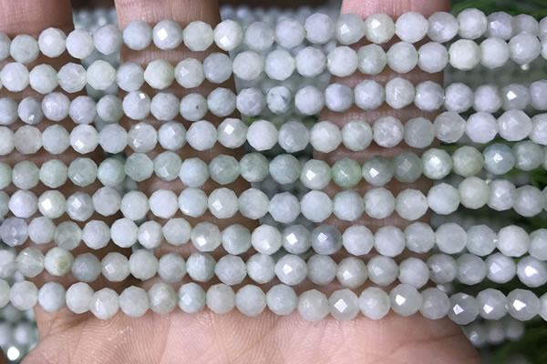 CTG1554 15.5 inches 4mm faceted round jade beads wholesale