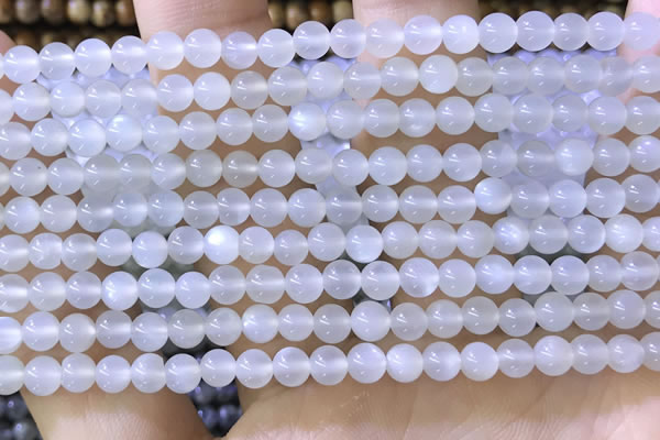 CTG1581 15.5 inches 4mm round white moonstone beads wholesale