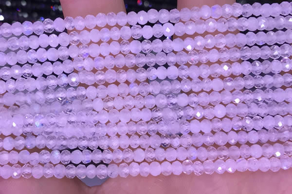 CTG1603 2.5*3.5mm faceted rondelle tiny white moonstone beads