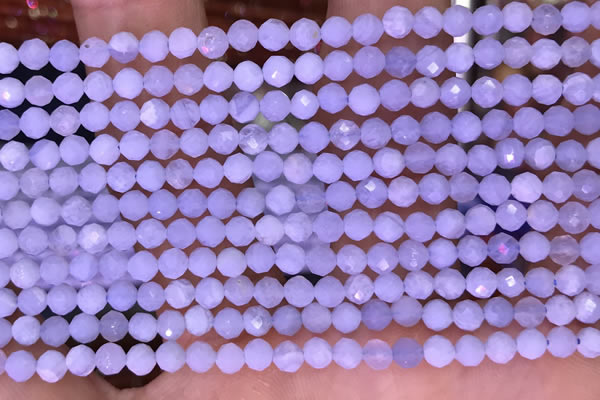CTG1605 15.5 inches 3.8mm faceted round tiny blue lace agate beads