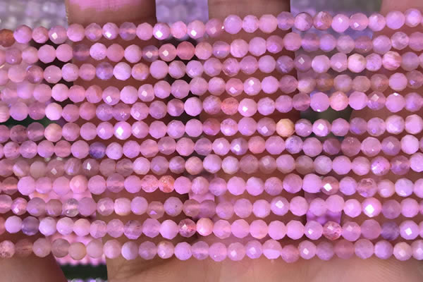 CTG1645 15.5 inches 3mm faceted round tiny moonstone beads