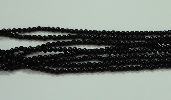 CTG17 15.5 inches 2mm round A grade tiny black agate beads