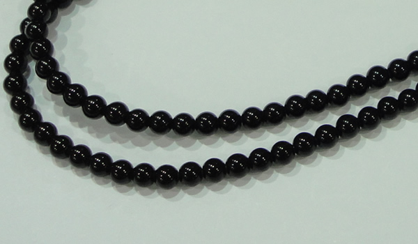 CTG20 15.5 inches 4mm round B grade tiny black agate beads