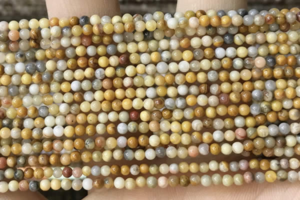 CTG2019 15 inches 2mm,3mm yellow crazy lace agate beads