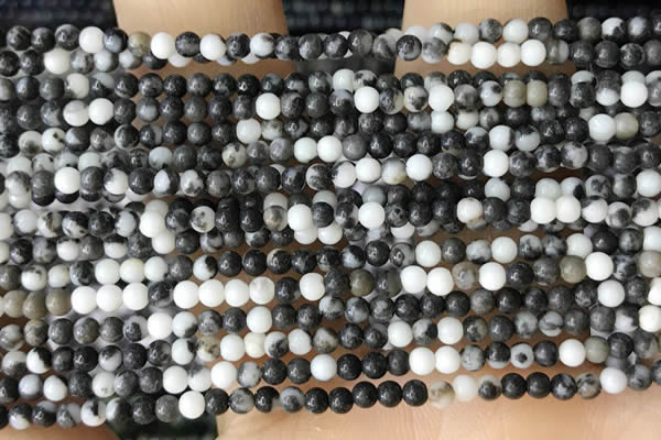 CTG2026 15 inches 2mm,3mm black & white jasper beads