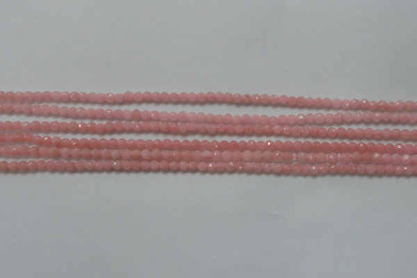 CTG203 15.5 inches 3mm faceted round tiny Chinese pink opal beads
