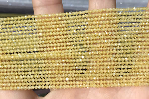 CTG2103 15 inches 2mm faceted round tiny quartz glass beads