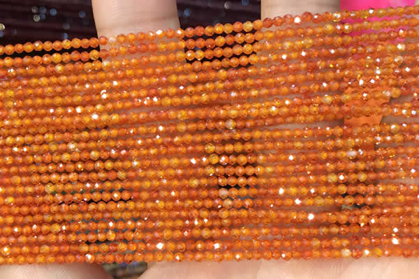 CTG2108 15 inches 2mm faceted round tiny quartz glass beads